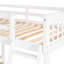 Lit superposé à 3 tiroirs, blanc. Fabriqué en bois massif pour la longévité. Et un escalier. Espace de rangement supplémentaire inclus dans les tiroirs simples au-dessus de deux tiroirs blancs-256605633