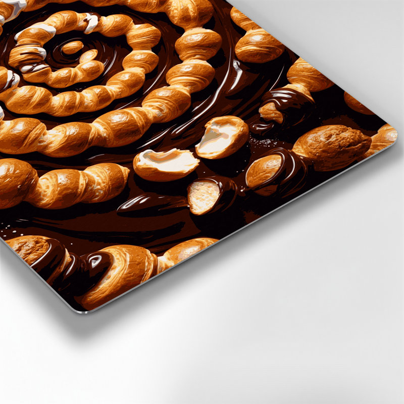 Desserts profiteroles, art mural en métal brun, H 11 po x l 14 po