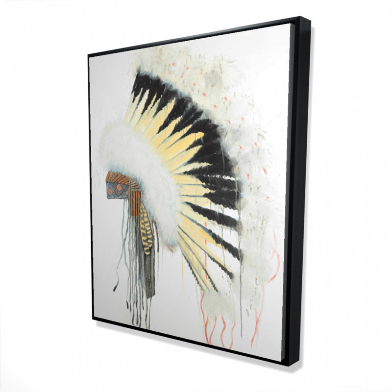Amerindian Headdress Print On Canvas