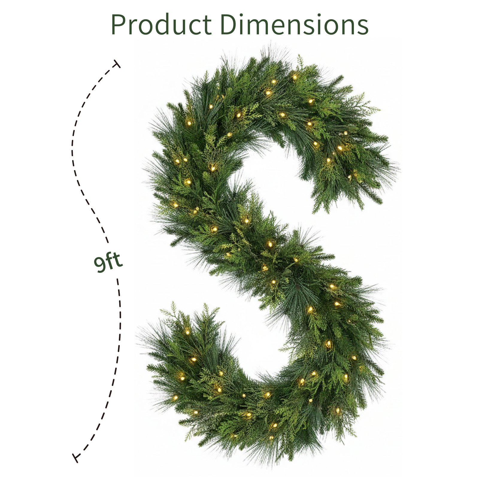 108" Pre-Lit Christmas Garland