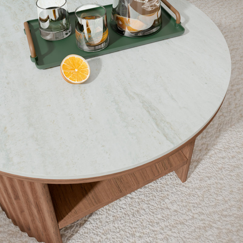 Wound Round Coffee Table, Beige