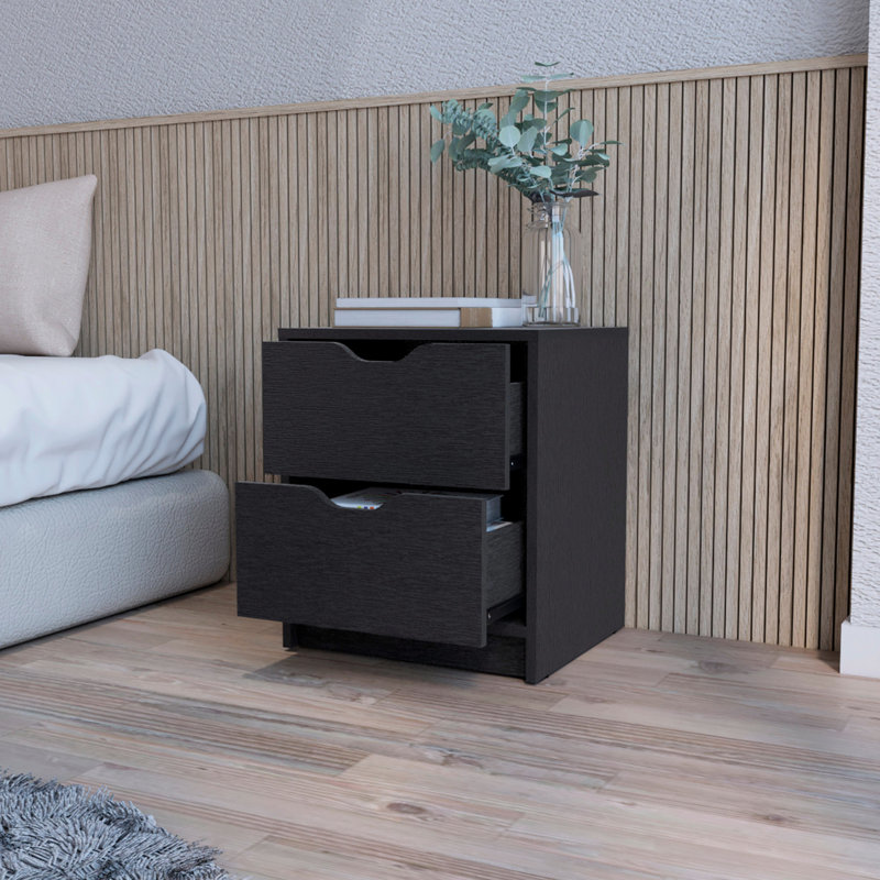 Black 2 Nightstand For A Organized Bedroom Space Ample Storage Nightstand, - Organization, Black