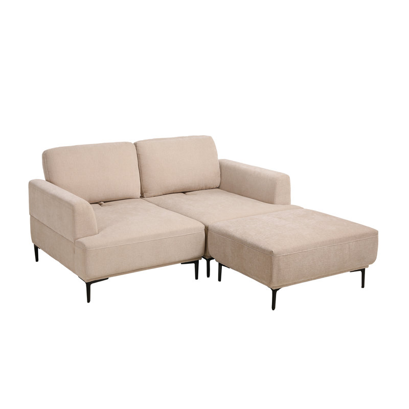 Canapé 71 po avec tabouret 1 pièce, Beige