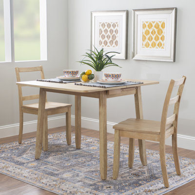 Aremy Rectangular 3-Piece Extendable Drop Leaf Dining Set 