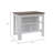 Kitchen Island, Four Legs, Three Shelves  -White / Walnut-585574615