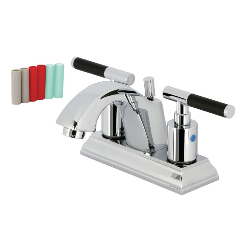 Robinet de salle de bain central Kaiser avec bonde, Chrome poli