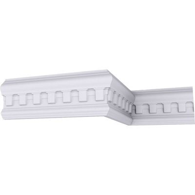 Endurathane Munich Dentil Chair Rail Moulding, 3 1/2"H x 1"P x 94 1/2"L, Factory Primed