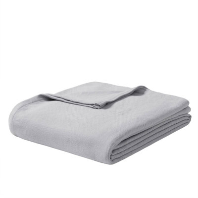 Couverture pour lit double / grand en rayonne de coton bambou gris