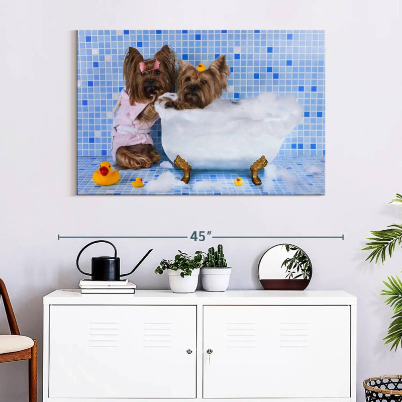 Bubble Bath Dogs, 26" H x 39" W