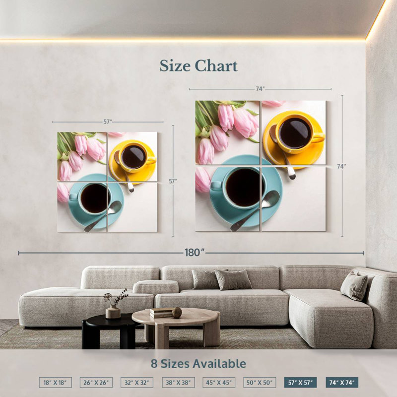 Yarlin Coffee And Tulips, 57" H x 57" W