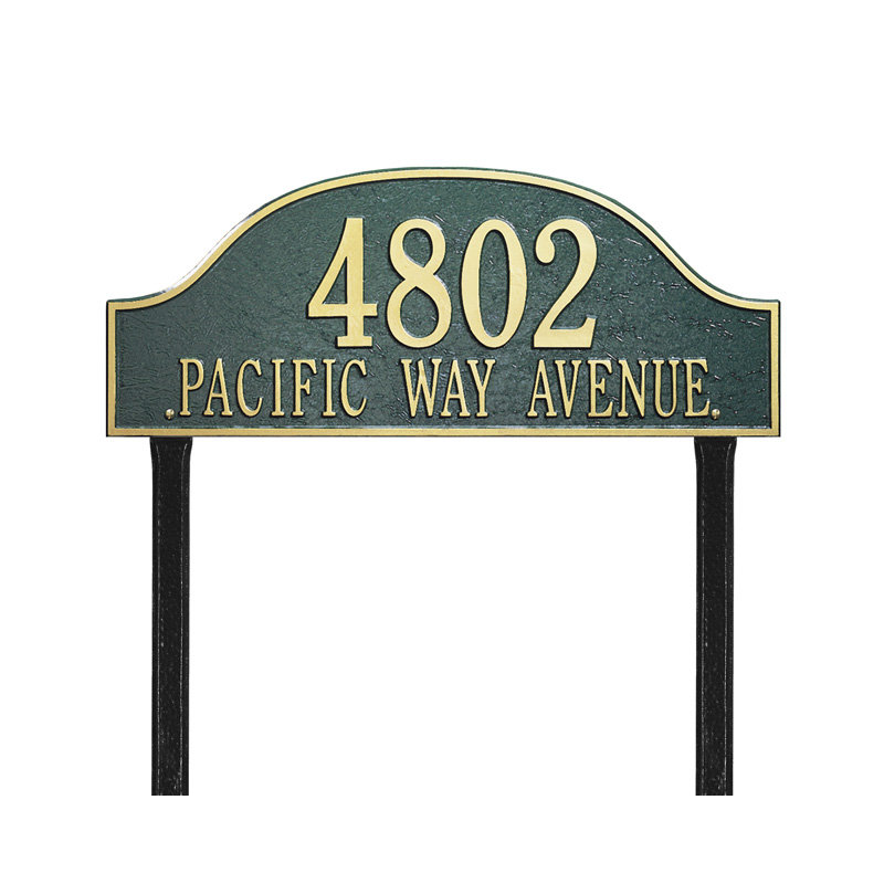 Admiral 2-Line Lawn Address Sign, Yes, Antique Copper