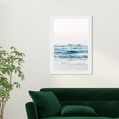 «Mitad Sea», impression d'art mural encadré bleu marine