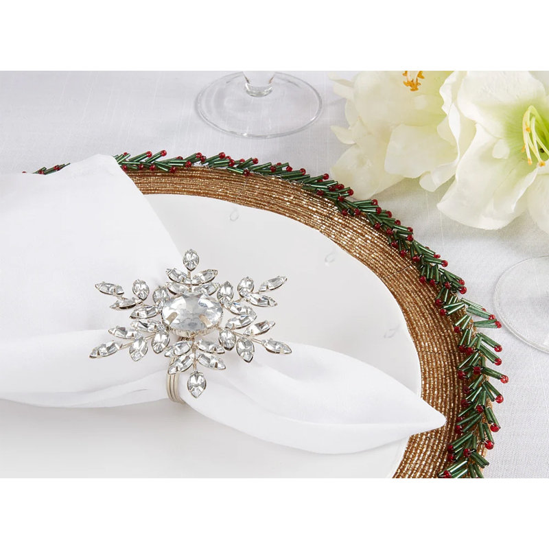 Perles de verre, porte-serviette en fer, Argent