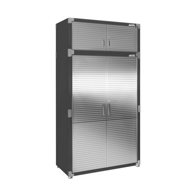 Seville Classics UltraHD 2 Piece Stainless Steel Storage System, 48" W x 24" D x 90.5" H