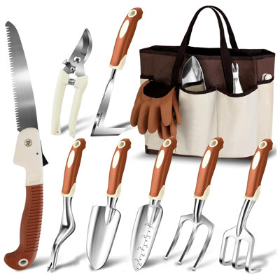 Ensemble d'outils de jardin en aluminium 10 pièces