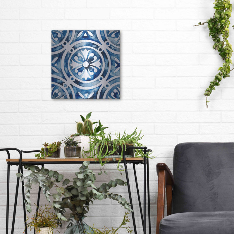 «Cobalt Tile IV» par Grace Popp, H 12 po x l 12 po