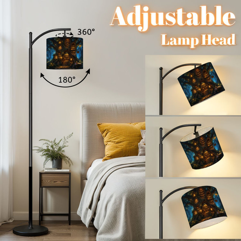 Lampe sur pied à arc avec abat-jour réglable Bibliothèque Magical Forest