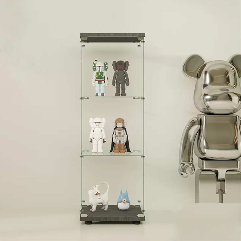 Vitrine à une porte à 3 tablettes en verre noir - Créez un look accrocheur pour votre maison