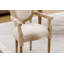 Chaise de salle à manger en bois massif style français, ensemble de 2, crème