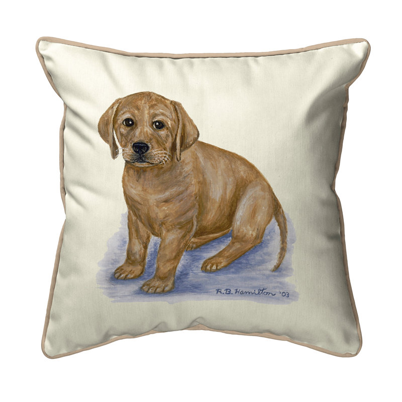 Coussin intérieur/extérieur jaune lab chiot Lodge