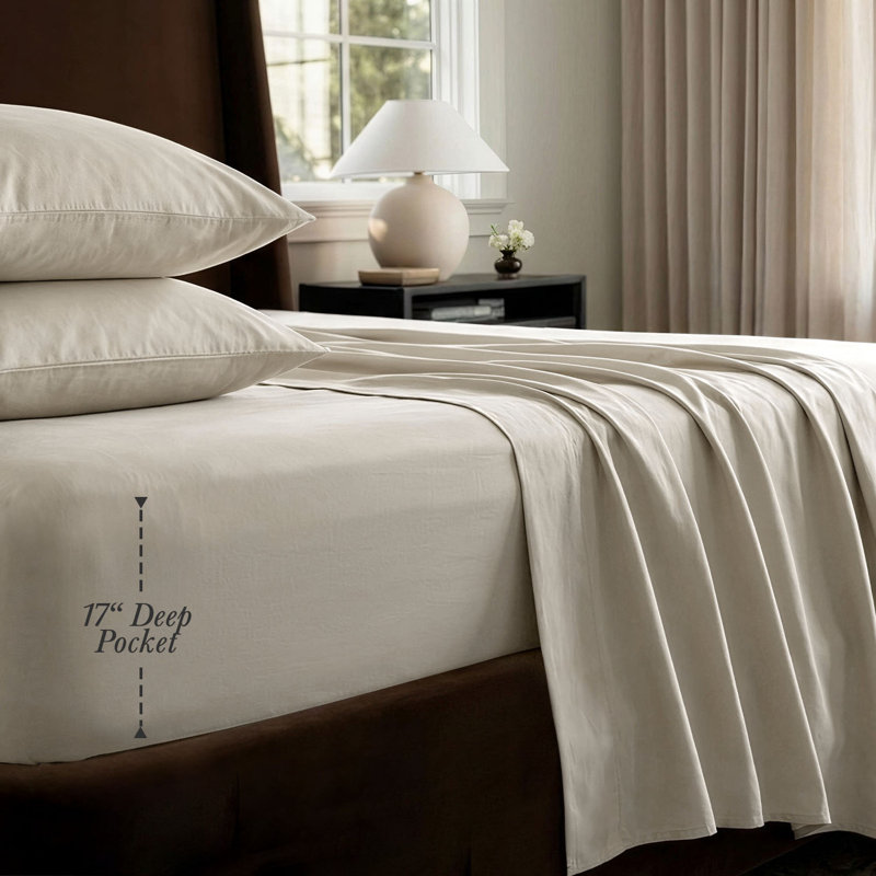 Threadmill 1200 Thread Count 100% Supima Cotton Sheet Set in Sateen Weave, California King Sheet Set with 2 Pillowcases