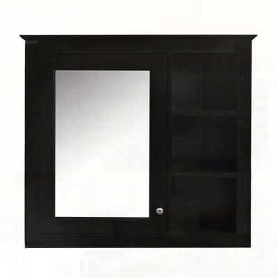 Modern Wall Mounted Mirror Medicine Cabinet with Open Shelves