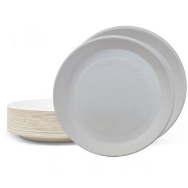 SIMOND STORE - Small Paper Plates 6 Inch - [Pack of 200] Dessert  Compostable Plates - Heavy Duty Eco-Friendly Disposable Plates - Sugarcane  Bagasse