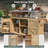 Farmhouse Outdoor Grill Cart, Rolling Bar Cart & Outdoor Kitchen Island, Solid Wood Grill Table W/ Stainless Steel Top, Spice Rack , Towel Rack-1228542367