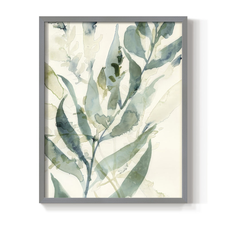 Underwater Botany I, reproduction encadrée - bois massif, Gris, H 11 po x l 9 po