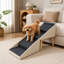 Rampe pour animaux de compagnie beige, résistante et douce pour la peau ; se replie pour un rangement peu encombrant ; sa conception à quatre marches combine un lit superposé pour chien, un canapé et un escalier.-650294234