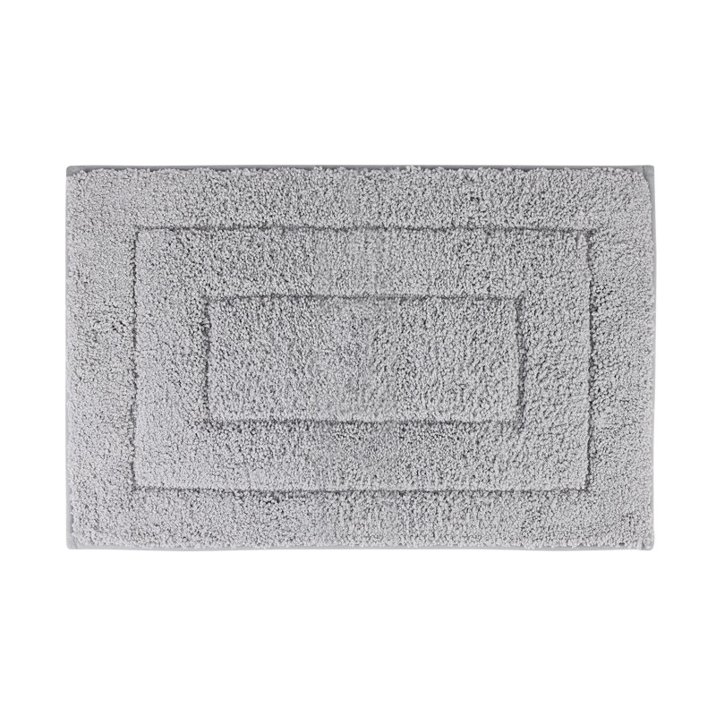 15,75 po X 23,62 po Tapis de bain floqué, antidérapant, doux et très absorbant pour la salle de bain, gris
