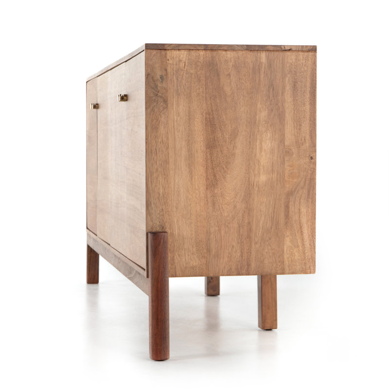 Reza 70'' W Solid Wood Sideboard, Smoked Honey
