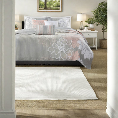 Ensemble de literie réversible en coton, motif floral de luxe, idéal pour l'été