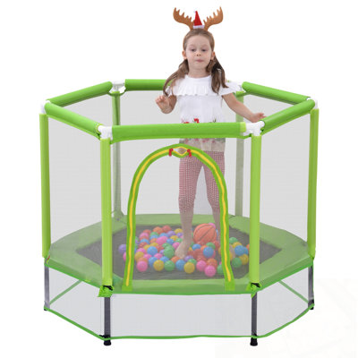 Trampoline avec filet de sécurité et balles