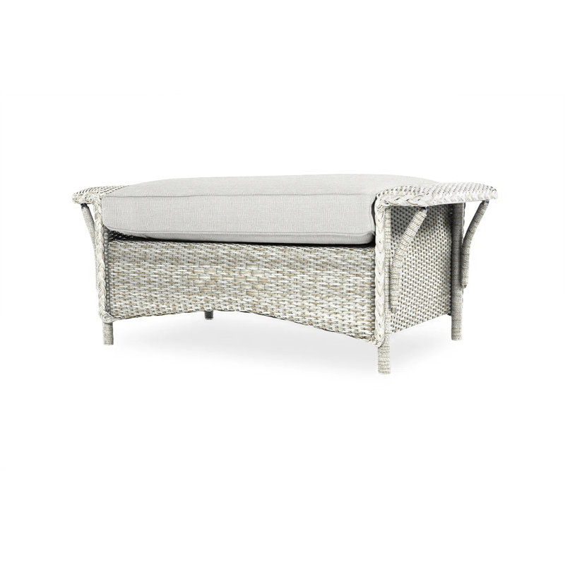 Nantucket Outdoor Ottoman, Canvas Black Sunbrella® Canvas, Antique White