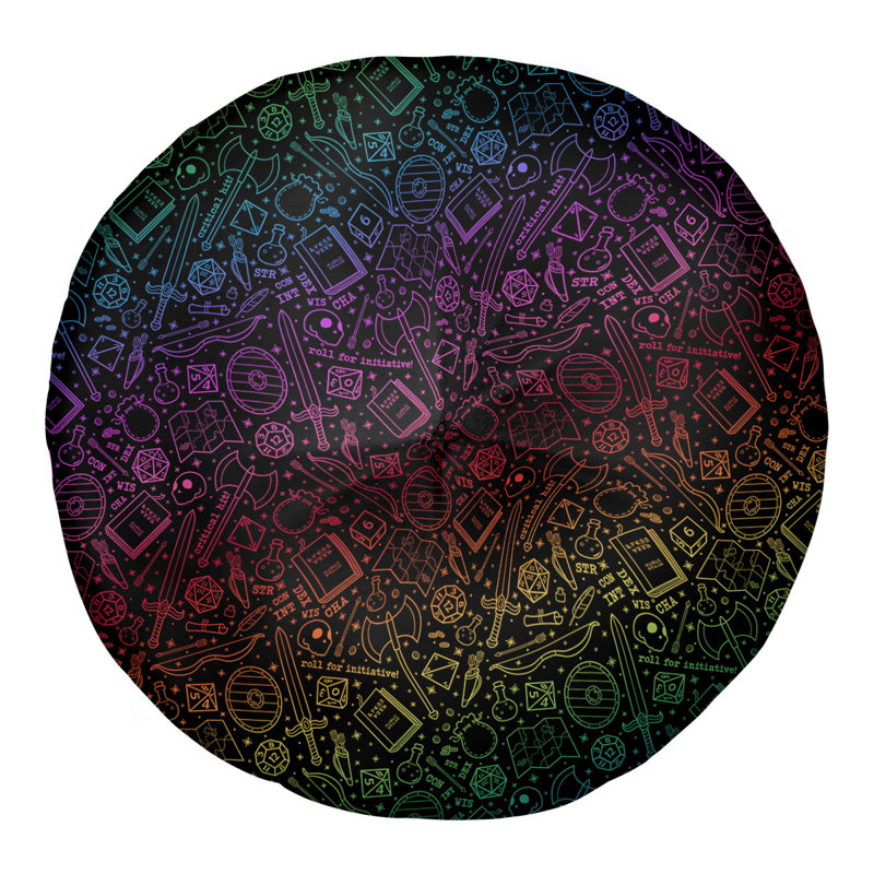 Coussin de sol Katelyn Elizabeth, 26 po x 26 po, Noir / mauve / rouge