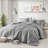 Cationic Dyed Clip Jacquard Comforter Set With Throw Pillow Gray-117539254