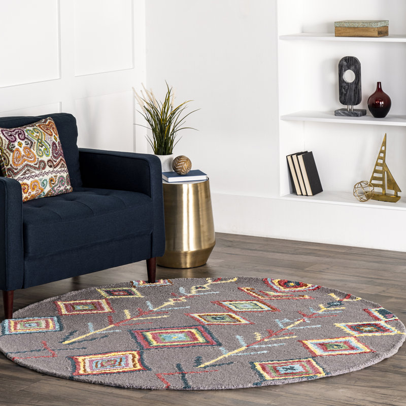 Aliecia Moroccan Indoor Rug, Round 6'