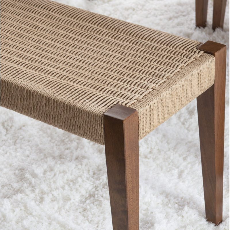 Banc en bois massif Aniek, Brun