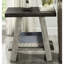 Table d'appoint en noyer gris et vieilli avec plateau rectangulaire et accents bicolores