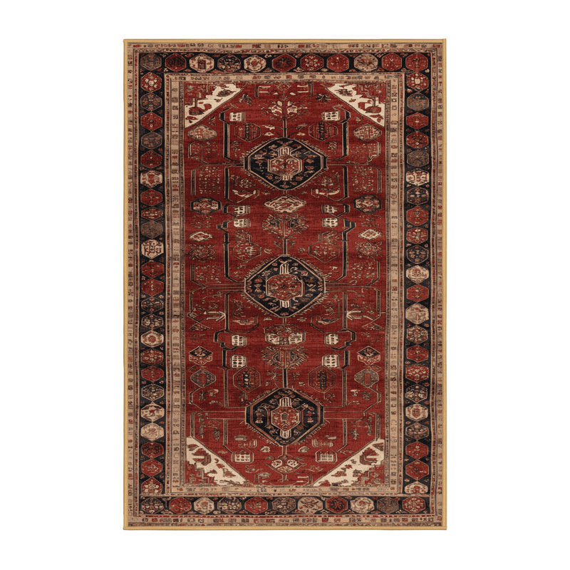 Tapis brun turc lavable à la machine, Rectangulaire 3 pi x 5 pi