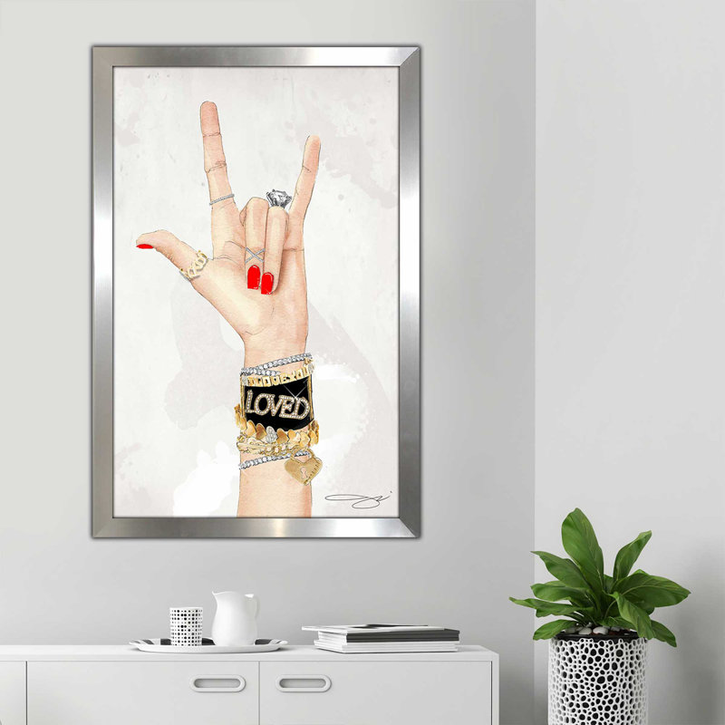 Rock On (Vertical) par By Jodi - impression, Encadrement argenté, H 49,5 po x l 33,5 po x P 1 po