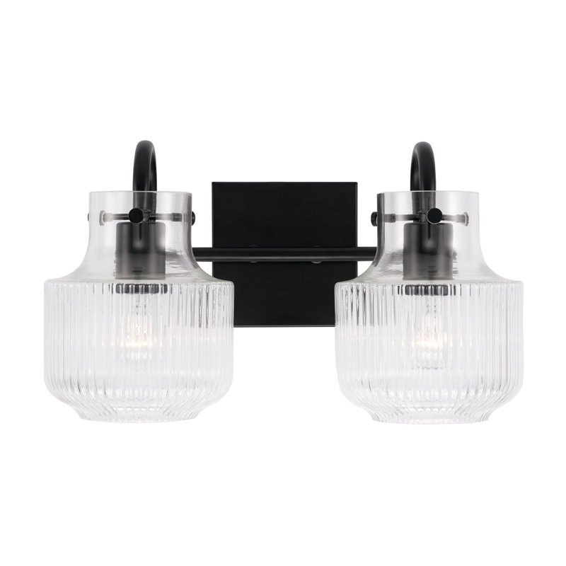 2 - Light Dimmable Vanity Light, Matte Black