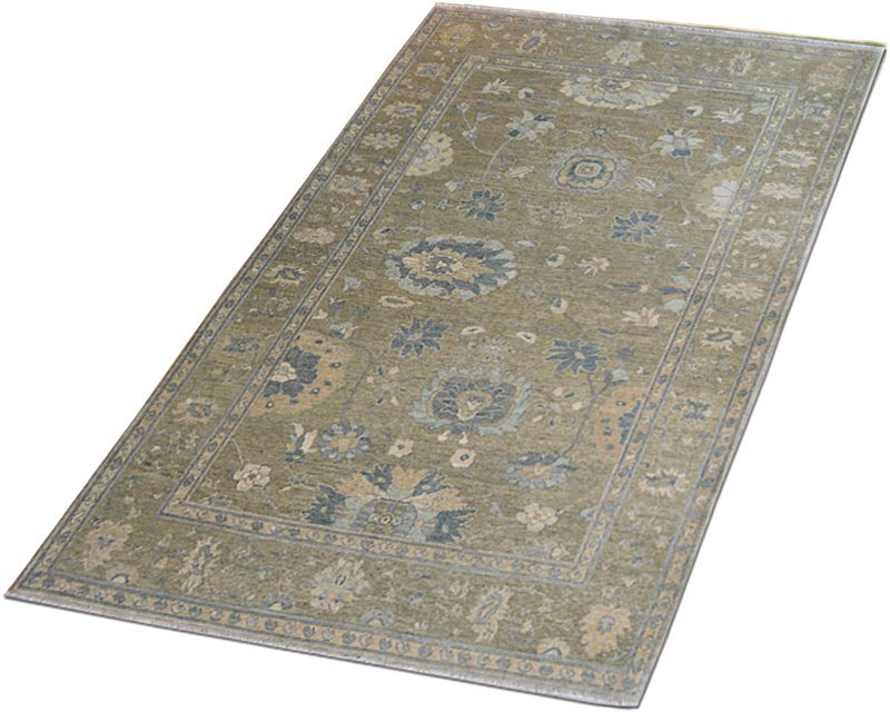 Firjustan Wool Floral Area Rug, Rectangle 5' x 7'