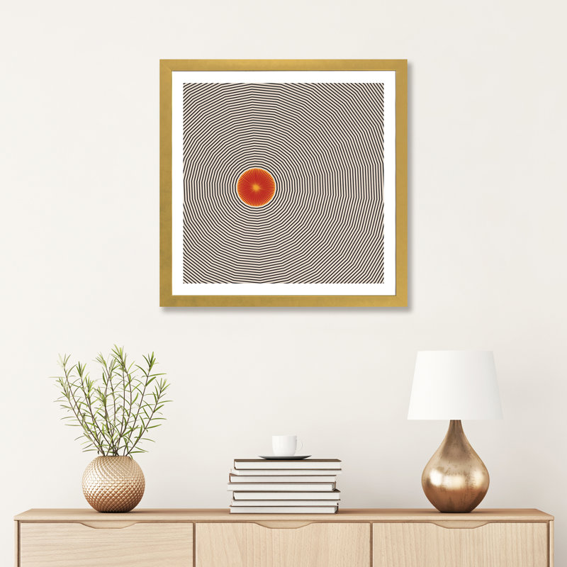 «Sun Illusion», reproduction d'impression, H 24 po x l 24 po x p 1 po, Papier encadré doré