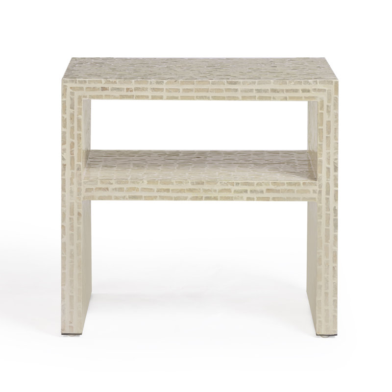 Derry Cream Capiz Shell Nightstand