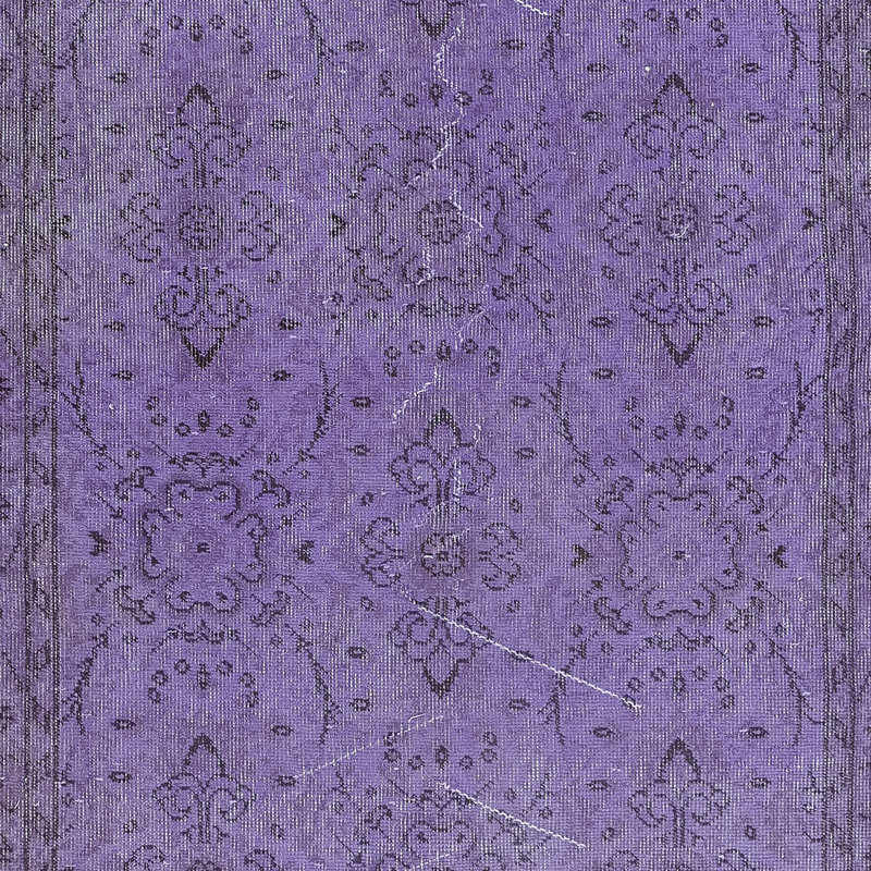 Tapis mauve fait à la main 3,8 x 6,8 pi, tapis turc recyclé pour décoration d'entrée