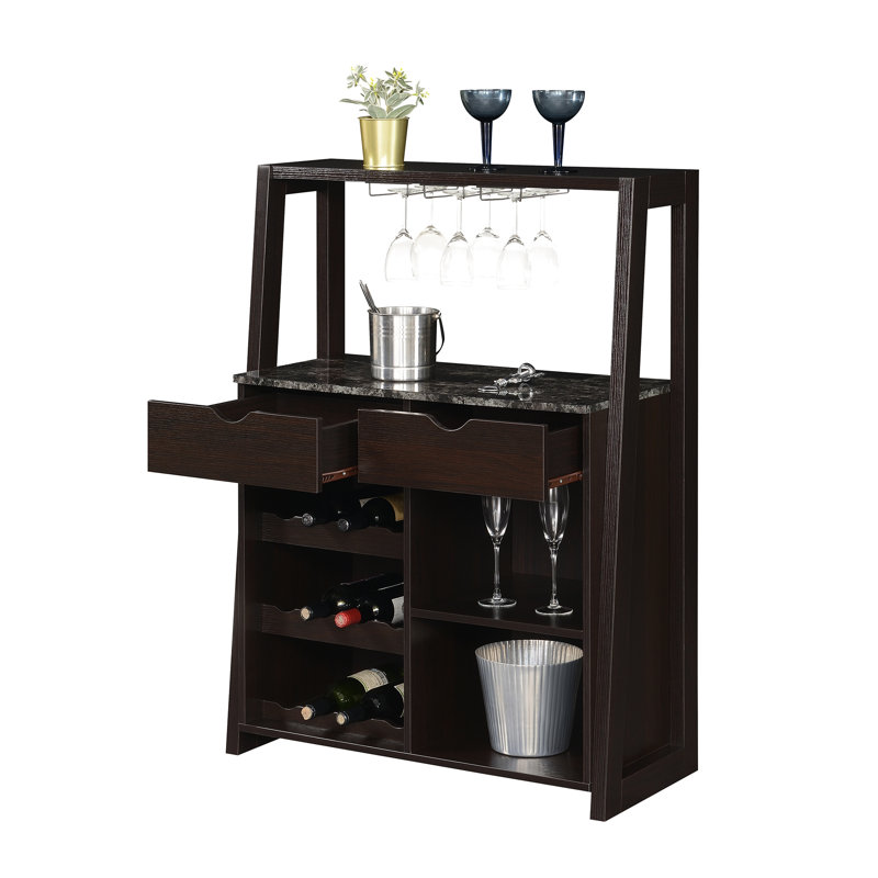 Clyta 2 Drawer Wine Storage Bar