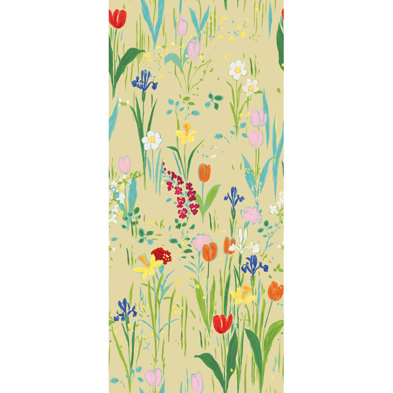 Paule Marrot Floral Wallpaper Double Roll, Limeade