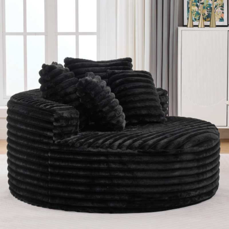 Upholstered Chaise Lounge, Black